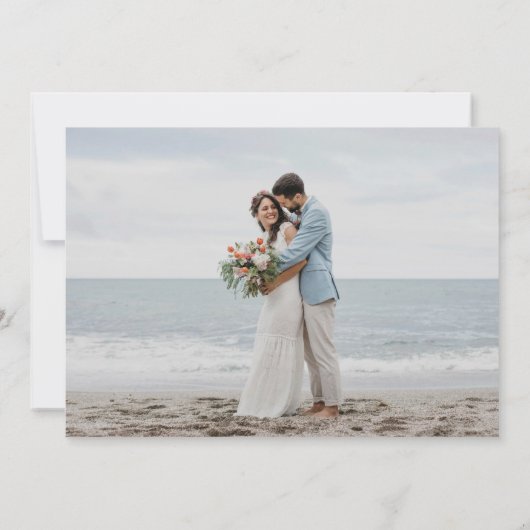 Carte De Remerciements Marques Seaglass | Photo Mariage d'aquarelle côtiè (Dos)