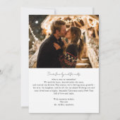 Carte De Remerciements "Married & Bright" Gingham Monogram Crest 2 Photo (Dos)