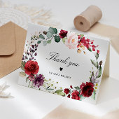 Carte De Remerciements Marsala Rose Floral