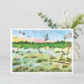 Carte De Remerciements Marsh Wetlands Flat Greeting Card (Debout devant)