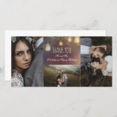 Carte De Remerciements Mason Jar Lights Branches Mariage rustique (Devant / Derrière)