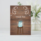 Carte De Remerciements Mason Jar Mariage rustique (Debout devant)