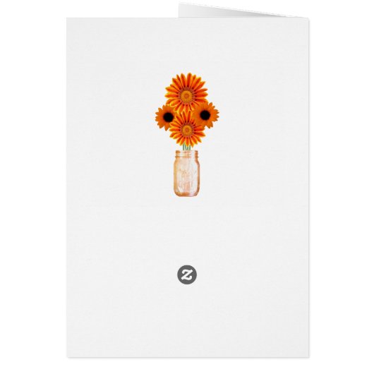 Carte de remerciements Mason Jars aux fleurs orang (Dos)