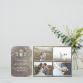 Carte De Remerciements Mason Jars et le Mariage rustique de la respiratio (Debout devant)