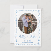 Carte De Remerciements Masque Levé À La Main Glissée Mariage Enregistrer  (Dos)