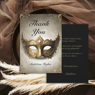 Carte De Remerciements Masquerade Antique Venise Masque Chic 50e annivers