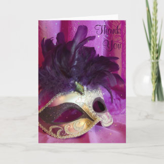 Carte de remerciements - Masquerade violet