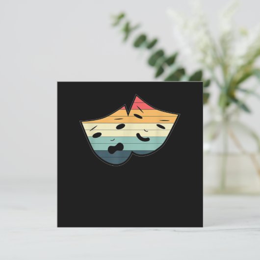 Carte De Remerciements Masques de Drame Théâtre Drôle Scène Acteur Théâtr (Debout devant)