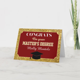 Carte De Remerciements Master's Degree Congrats! Personalized Card