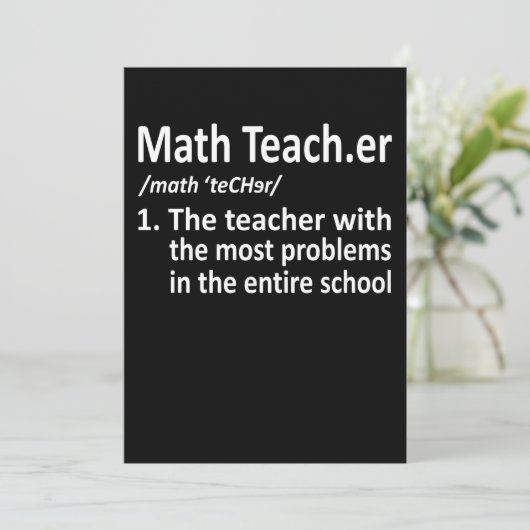 Carte De Remerciements Math Enseignant Définition Mathématiques Mathémati (Debout devant)