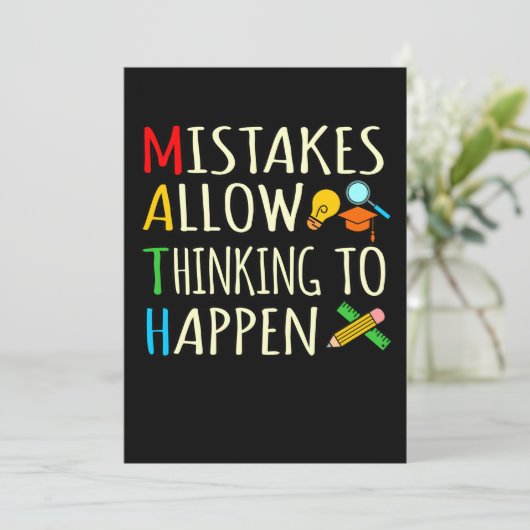 Carte De Remerciements Math Erreurs des élèves Mathématiques Enseignant m (Debout devant)