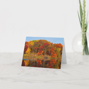 Carte De Remerciements matin d'automne au parc et étang de marthaler