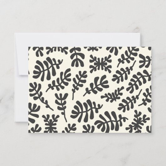 Carte De Remerciements Matisse Botanique Noir Blanc Fête des mariées pers (Dos)