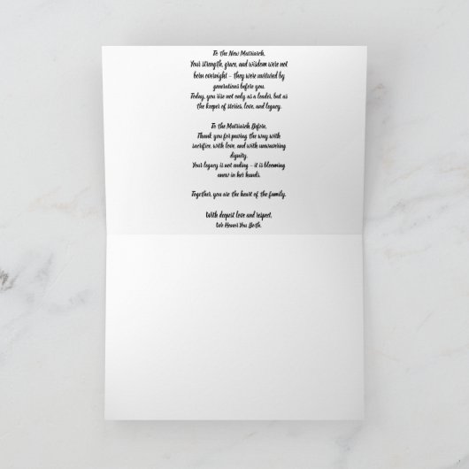 CARTE DE REMERCIEMENTS MATRIARCH (Intérieur)