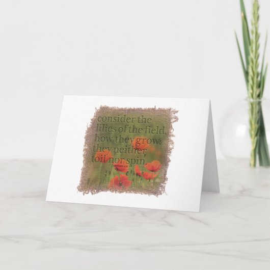 Carte De Remerciements MATTHEW 6:28 - Greeting Card (Devant)