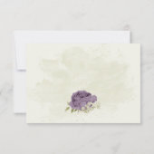 Carte De Remerciements mauve fleurs blanches verdure mariage (Dos)