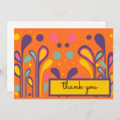 Carte De Remerciements MCM peinture moderne Lollipops Orange Multi (Devant / Derrière)