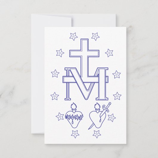 Carte De Remerciements Médaille de Notre-Dame des Grâces (Devant)