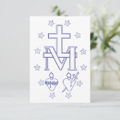 Carte De Remerciements Médaille de Notre-Dame des Grâces (Debout devant)