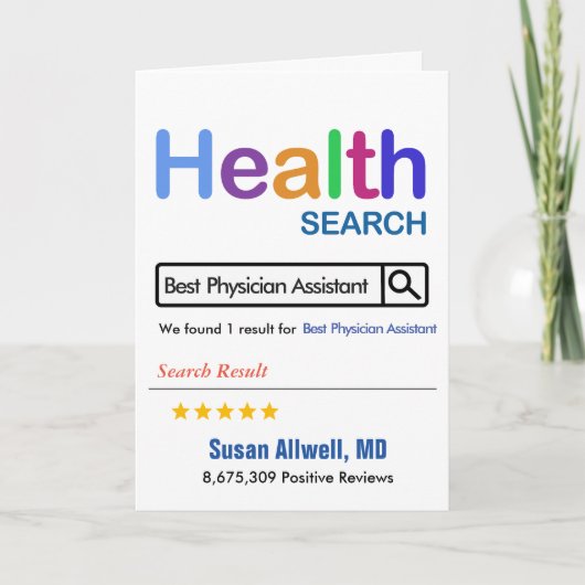 Carte De Remerciements Médecin Assistant Funny Cadeau Best Dentist (Devant)