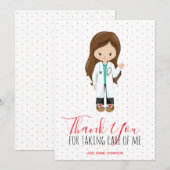 Carte De Remerciements Médecin Typographie Rouge Polka Dot (Devant / Derrière)