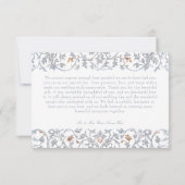 Carte De Remerciements Medieval Fantasy Blue & Gold Etching Wedding (Dos)