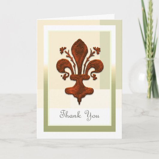 Carte De Remerciements Medieval Florence Style Fleur de Lis Thank (Devant)