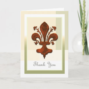 Carte De Remerciements Medieval Florence Style Fleur de Lis Thank
