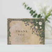 Carte De Remerciements Medieval Garden Romance Wedding (Debout devant)