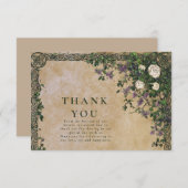 Carte De Remerciements Medieval Garden Romance Wedding (Devant / Derrière)