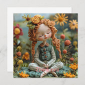 Carte De Remerciements Méditation mignonne fille (Devant / Derrière)