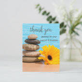 Carte De Remerciements Méditation Stones Zen Summer Beach Simple (Debout devant)