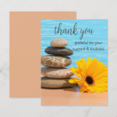 Carte De Remerciements Méditation Stones Zen Summer Beach Simple (Devant / Derrière)