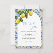 Carte De Remerciements Mediterranean Lemon Main Squeeze Fête de Mariage (Devant)