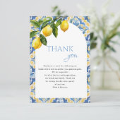 Carte De Remerciements Mediterranean Lemon Main Squeeze Fête de Mariage (Debout devant)