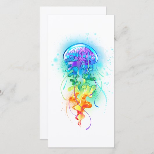 Carte De Remerciements Méduse arc-en-ciel (Devant / Derrière)