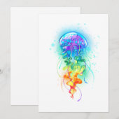 Carte De Remerciements Méduse arc-en-ciel (Devant / Derrière)