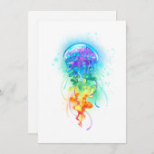 Carte De Remerciements Méduse arc-en-ciel (Devant / Derrière)