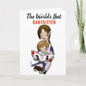 Carte De Remerciements Meilleur baby-sitter du monde (Devant)
