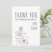 Carte De Remerciements Meilleur enseignant jamais Doodle Art Plante et Co (Debout devant)