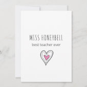 Carte De Remerciements Meilleur enseignant jamais Doodle Art Plante et Co (Dos)