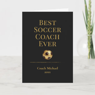 Carte De Remerciements Meilleur Entraîneur de Football Élégant Cadeau Noi