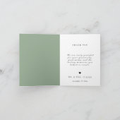 Carte De Remerciements Meilleur Jour jamais Sage Green Mariage Photo Merc (Intérieur)