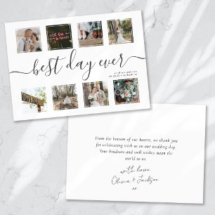 Carte De Remerciements Meilleur journee Multi Photo Mariage