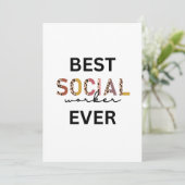 Carte De Remerciements Meilleur Travailleur Social de Tous les Temps Cart (Debout devant)