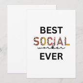 Carte De Remerciements Meilleur Travailleur Social de Tous les Temps Cart (Devant / Derrière)