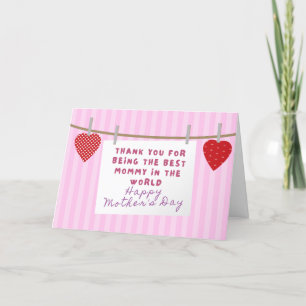 Carte De Remerciements Meilleure maman au monde Fête des mères