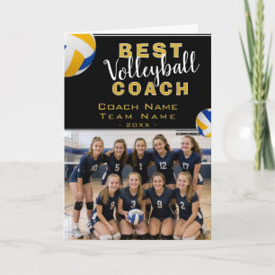 Carte De Remerciements Meilleure photo d'équipe de l'entraîneur de volley
