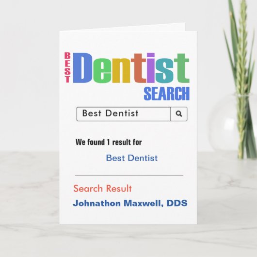 Carte De Remerciements Meilleure recherche de dentiste (Devant)