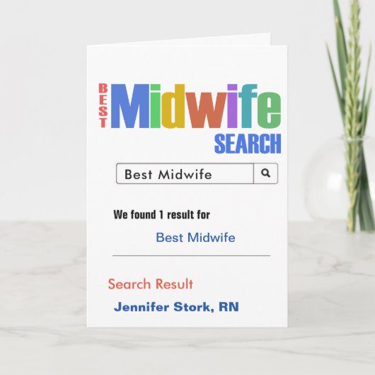 Carte De Remerciements Meilleure recherche de sage-femme (Devant)